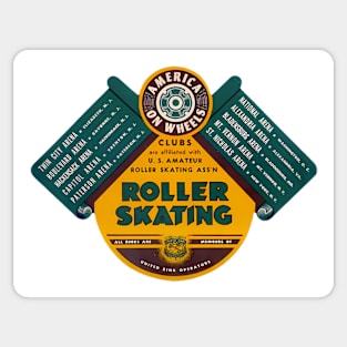 Vintage Roller Skating America On Wheels Sticker